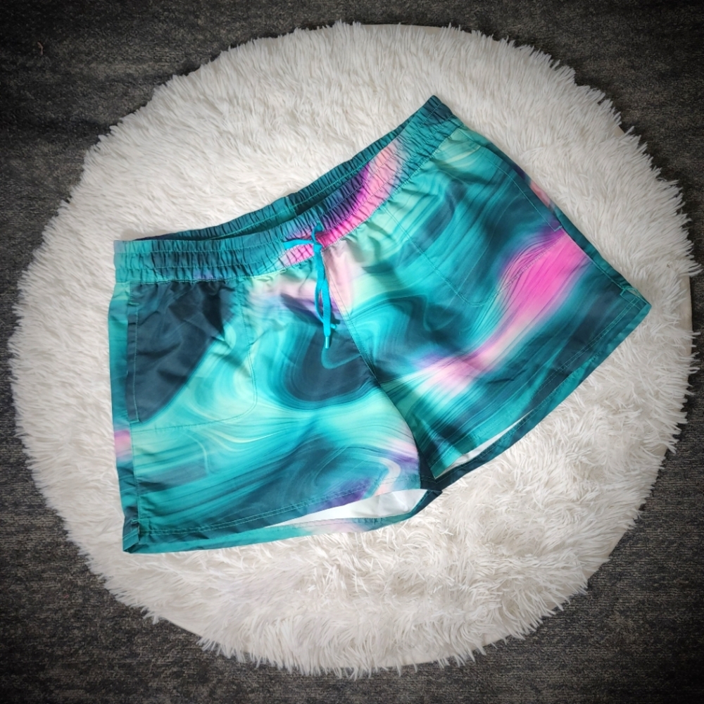 Women's Teal & Pink Swim Shorts
